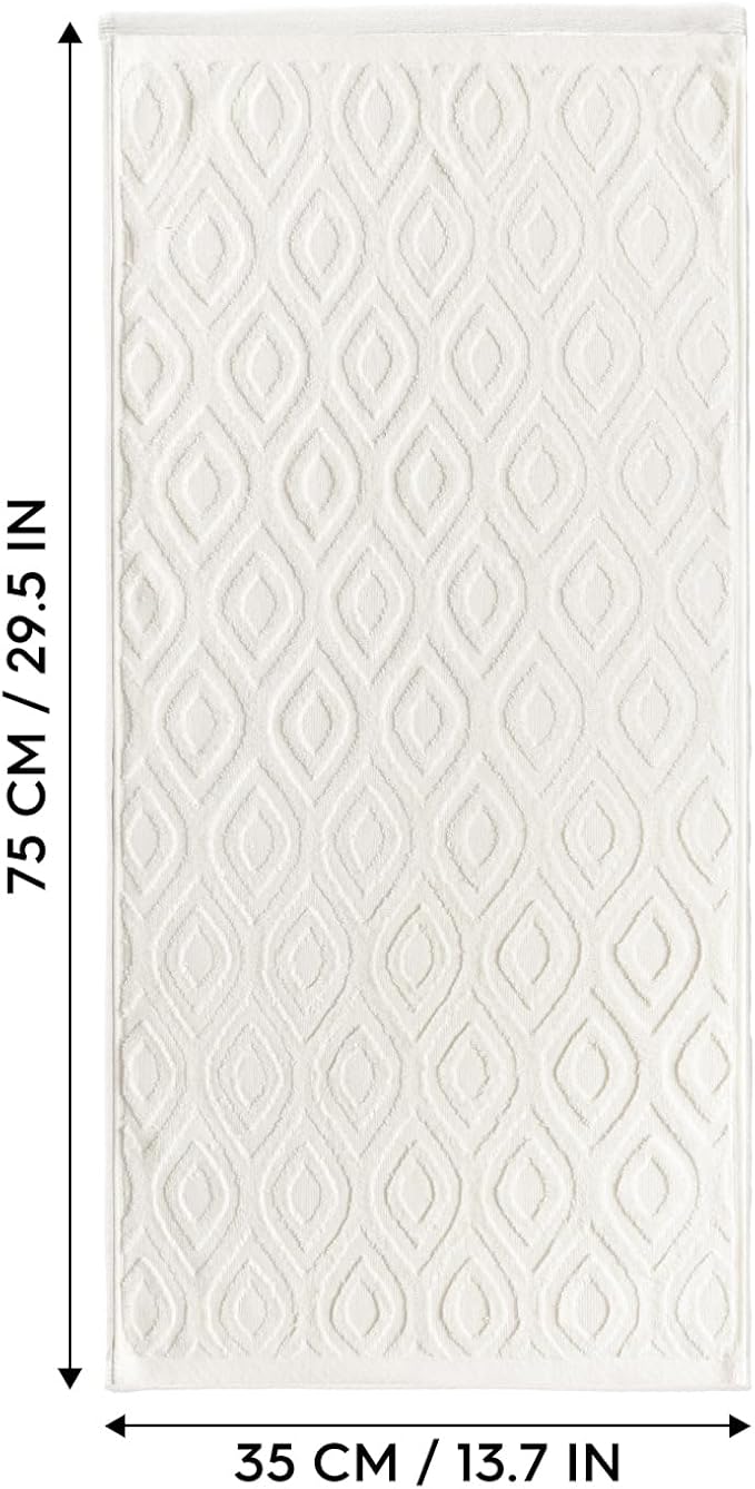 Artoid Mode 2 Pcs White 3D Diamond Grid Jacquard Hand Towels