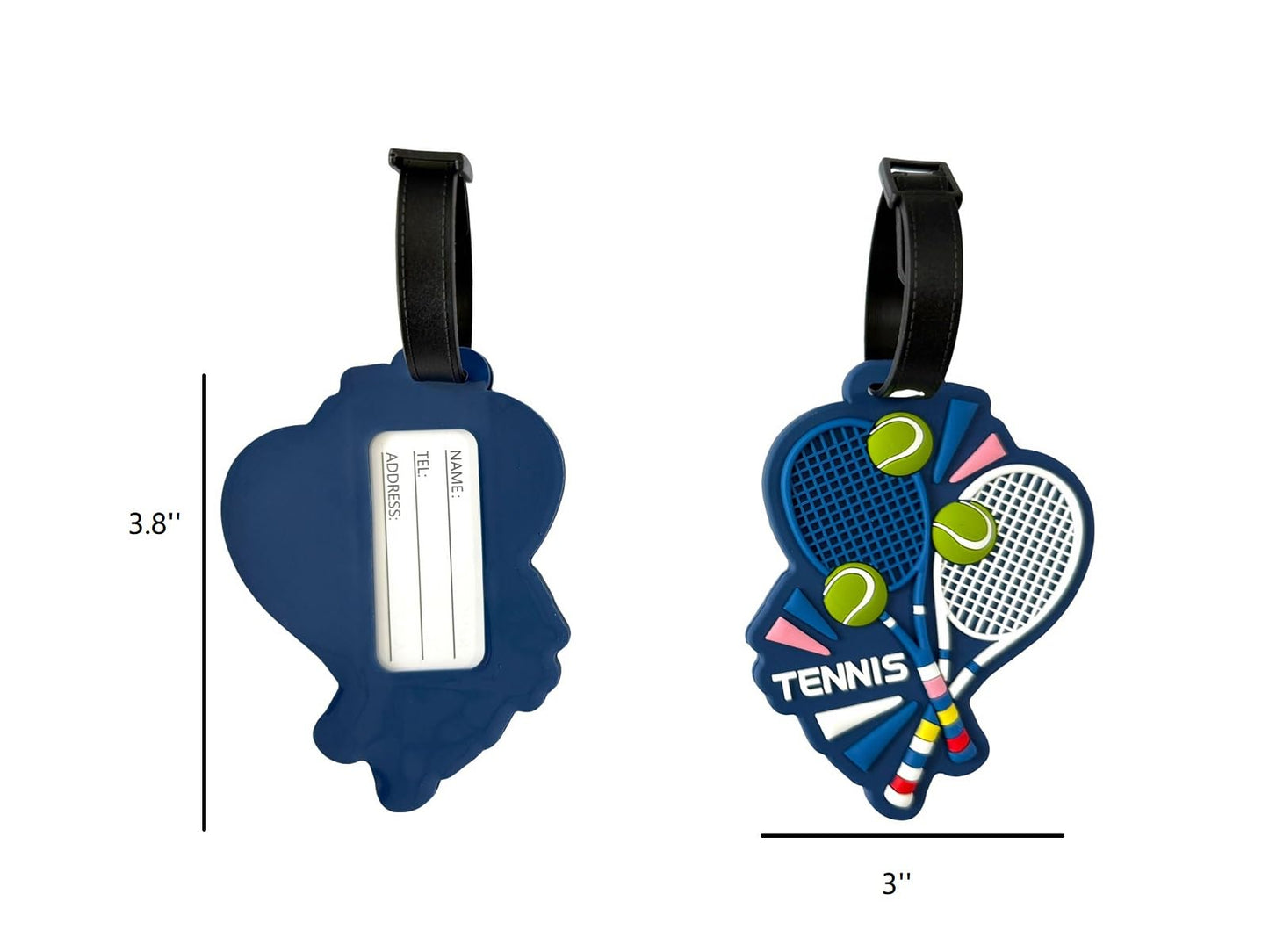 Silicone Tennis Luggage Tag Cute Sports Themed Travel Bag Tag Unique Baggage Identifier Personalized Suitcase Labels