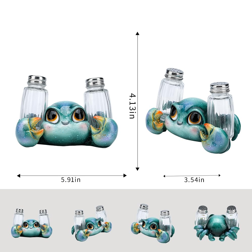 SUYNYBHF Cute Sea Crab With Salt and Pepper Shaker Figurines Kitchen Decor Statue Suitable for Beach Bars or Coastal Kitchen Decor Table Decor By Home Gifts For Mom