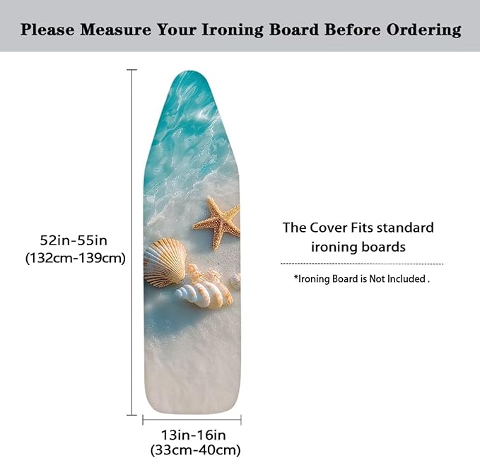 Standard Size Ironing Board Cover Protector Shell Starfish Beach Print Ironing