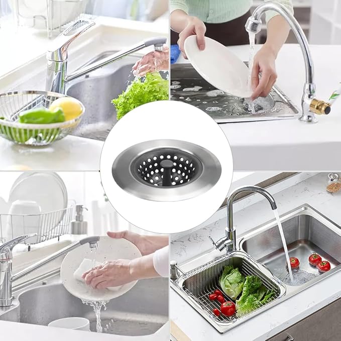 Kitchen Set of 2 Sink Strainers, Flexible Silicone Good Grip Kitchen Sink