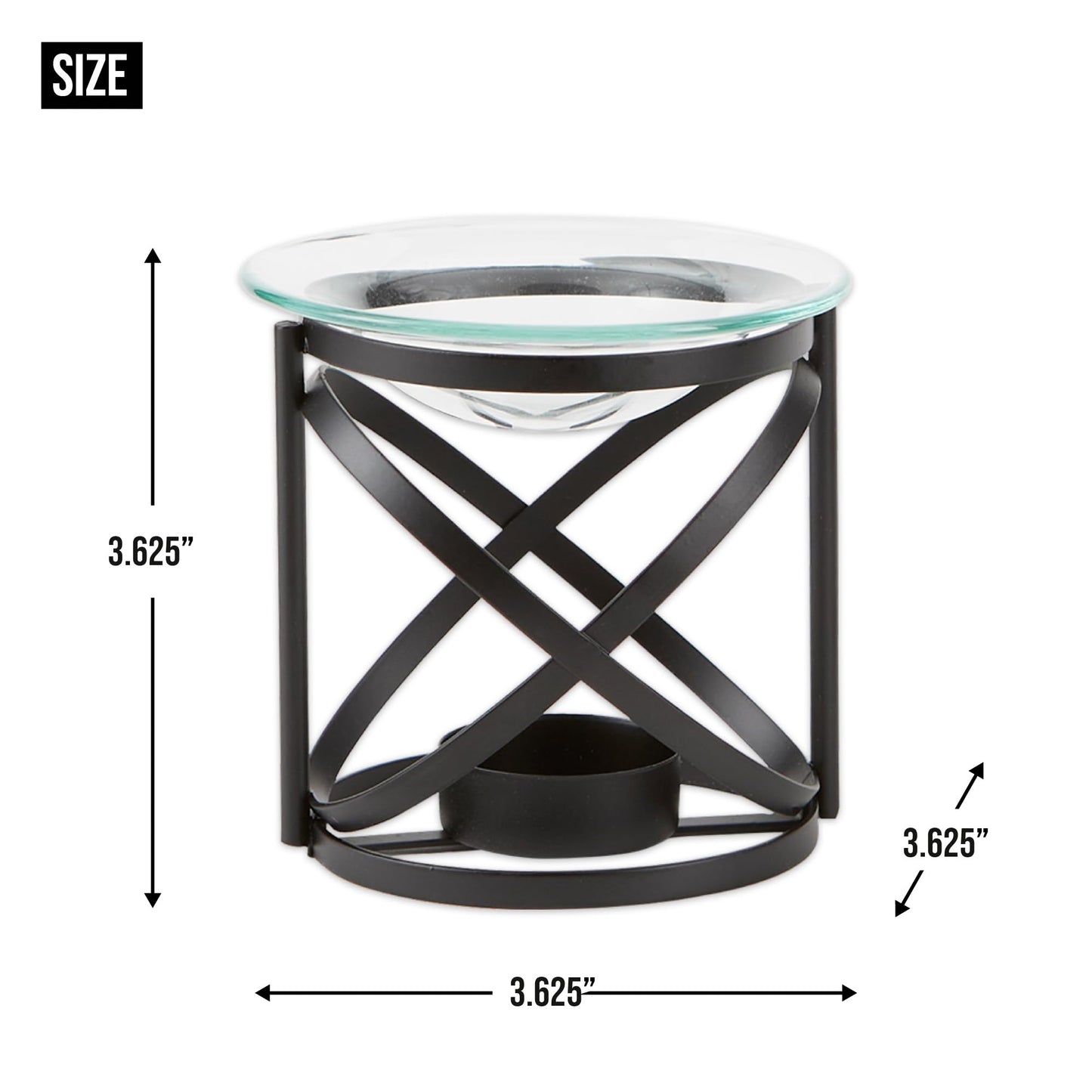Zingz & Thingz Art Deco Collection Structural Metal Oil Warmer, Orbital, 3.625x3.625x3.625