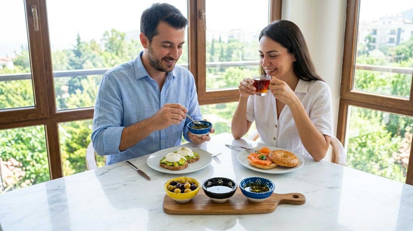 Ayennur Turkish Ceramic Pinch Bowls Set of 3 – Small Dipping Bowls for Charcuterie Boards, Appetizers, Snacks & Sauces -Handcrafted Turkish Bowl for Serving, Decor & Gifts (3.2”)