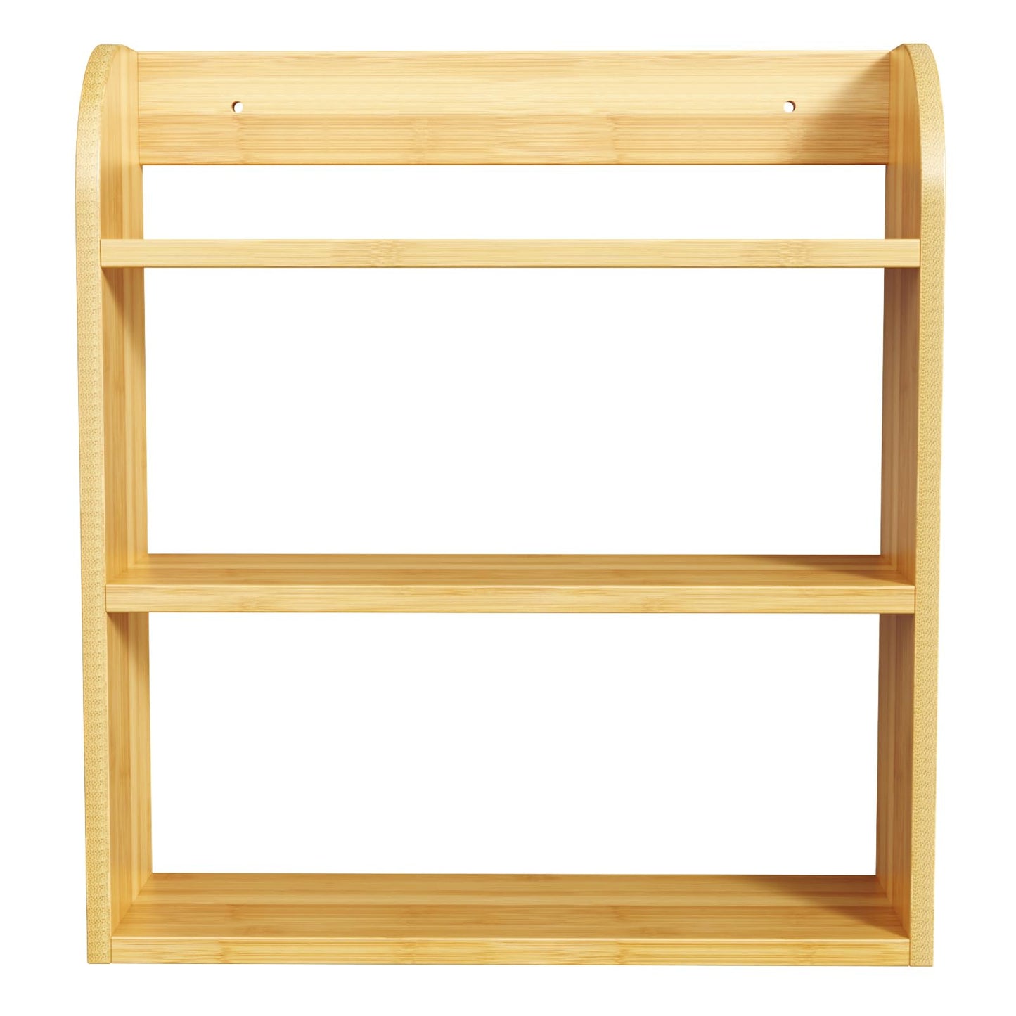 ROMGUAR CRAFT 3 Tier Bamboo Spice Rack, Countertop or Wall Mounting Wood Spice Jars Organizer Shelf for Kitche, Pantry (Natural)
