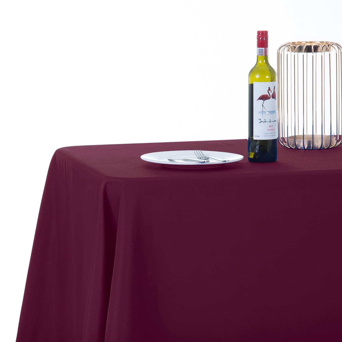 Ascoza 2pack 90x132 Inch Burgundy Rectangular Tablecloth 6 Feet Table Cloth in Polyester Fabric for Wedding/Banquet/Restaurant/Parties