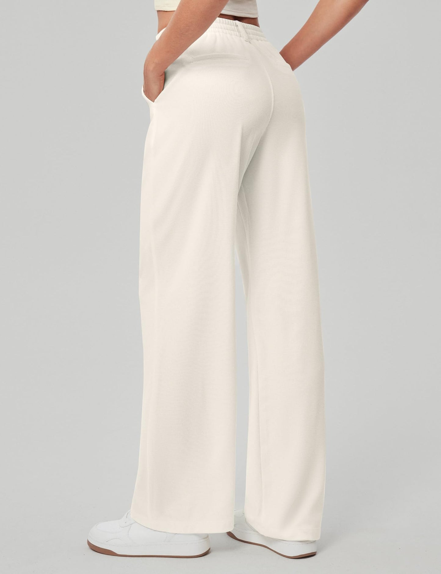 Ewedoos Wide Leg Pants Woman Stretchy Work Dress Pants Women Pull on Business Casual Slacks Trousers Fall Outfits 26"/28"