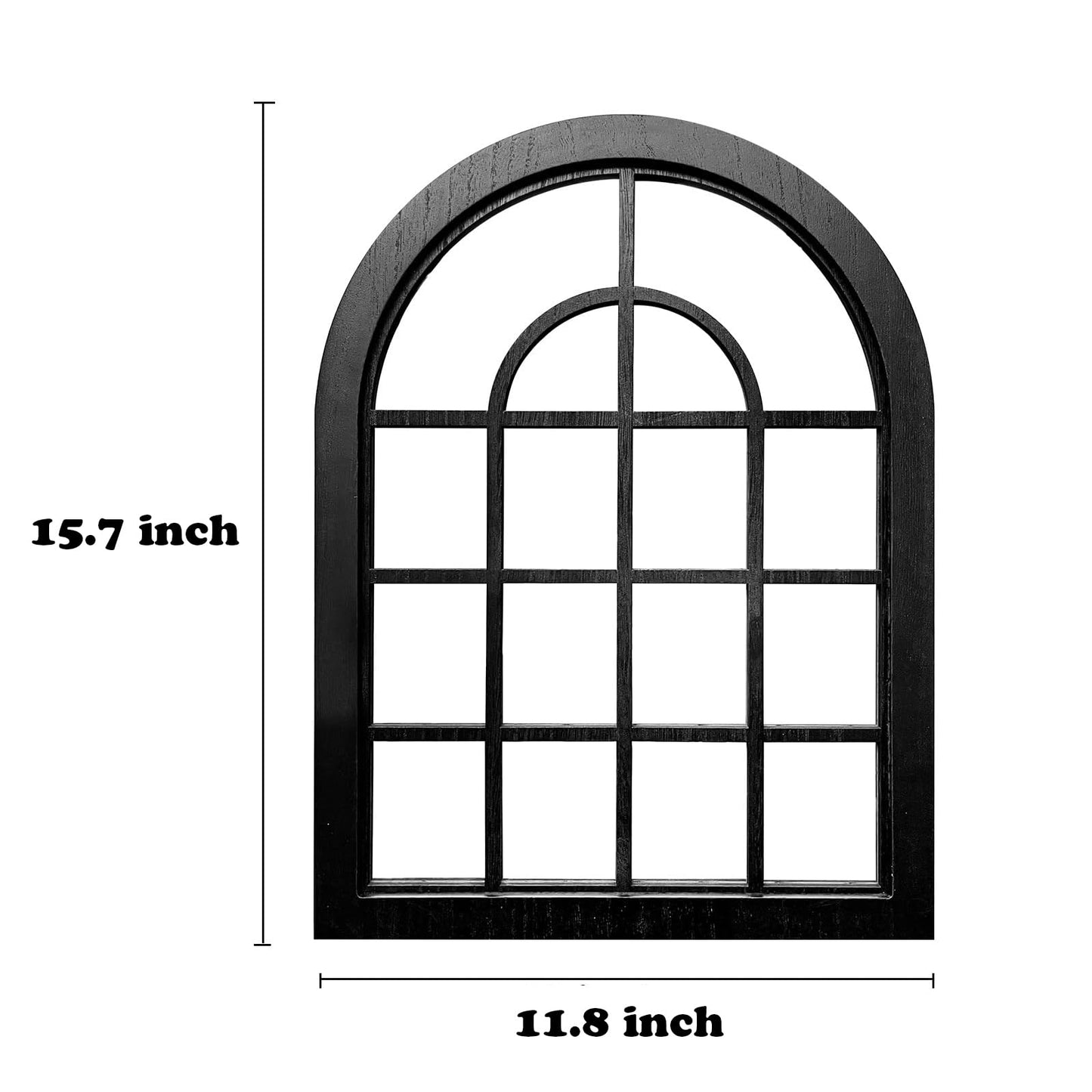 ZEXUIRU 2 Set Rustic Wall Mirrors for Bedroom Bathroom Living Room Entryway Wood Farmhouse Easy to Hang Framed Decorative Accent Hanging Wall-Mounted Mirror Set for Living Room - Black