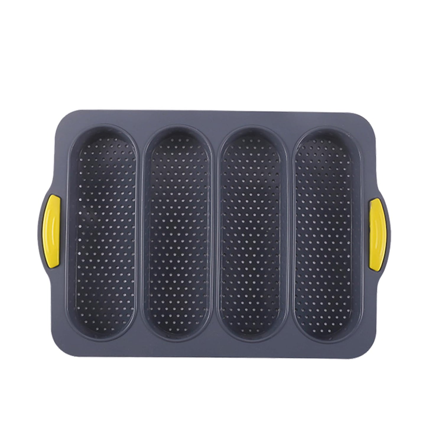 atrccs 4-cavity Silicone Bread Loaf Pan, Nonstick Sourdough Loaf Pan & Heat Resistant Baguette Bread Pan, Bread Pans for Homemade Bread, Silicone Molds for Baking Hoagie Rolls, Hot Dog Buns