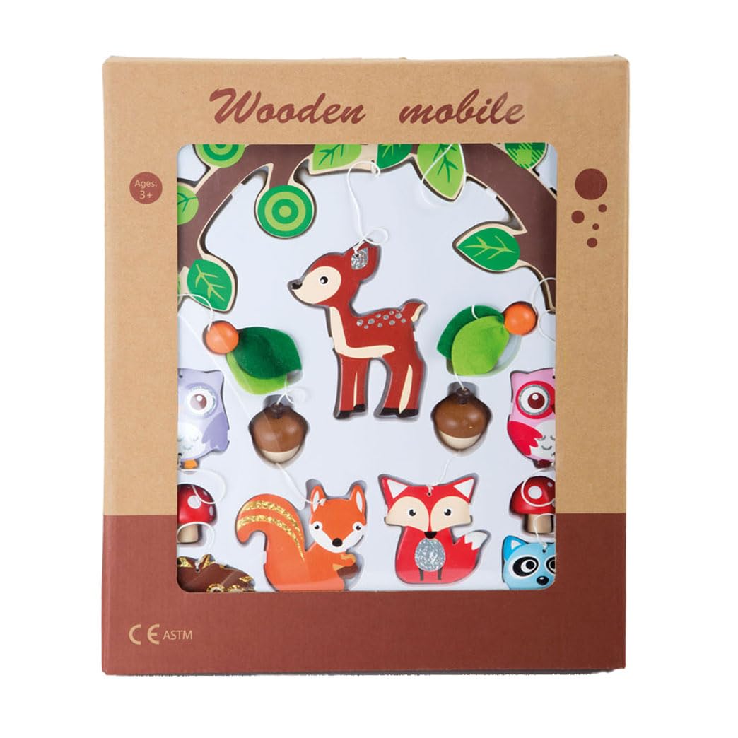 Small Foot Forest Animal Mobile, Wood, Multi-Colour, 66 x 29 x 29 cm
