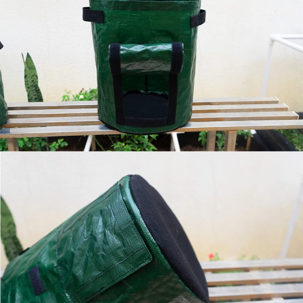 6-Pack Potato Grow Bags, Thick PE Fabric Pots for Plants, Sturdy Handles & Harvest Window, Aeration Fabric Pots Heavy Duty Vegetable Planter Bag for Tomato, Fruits (15 Gallon)