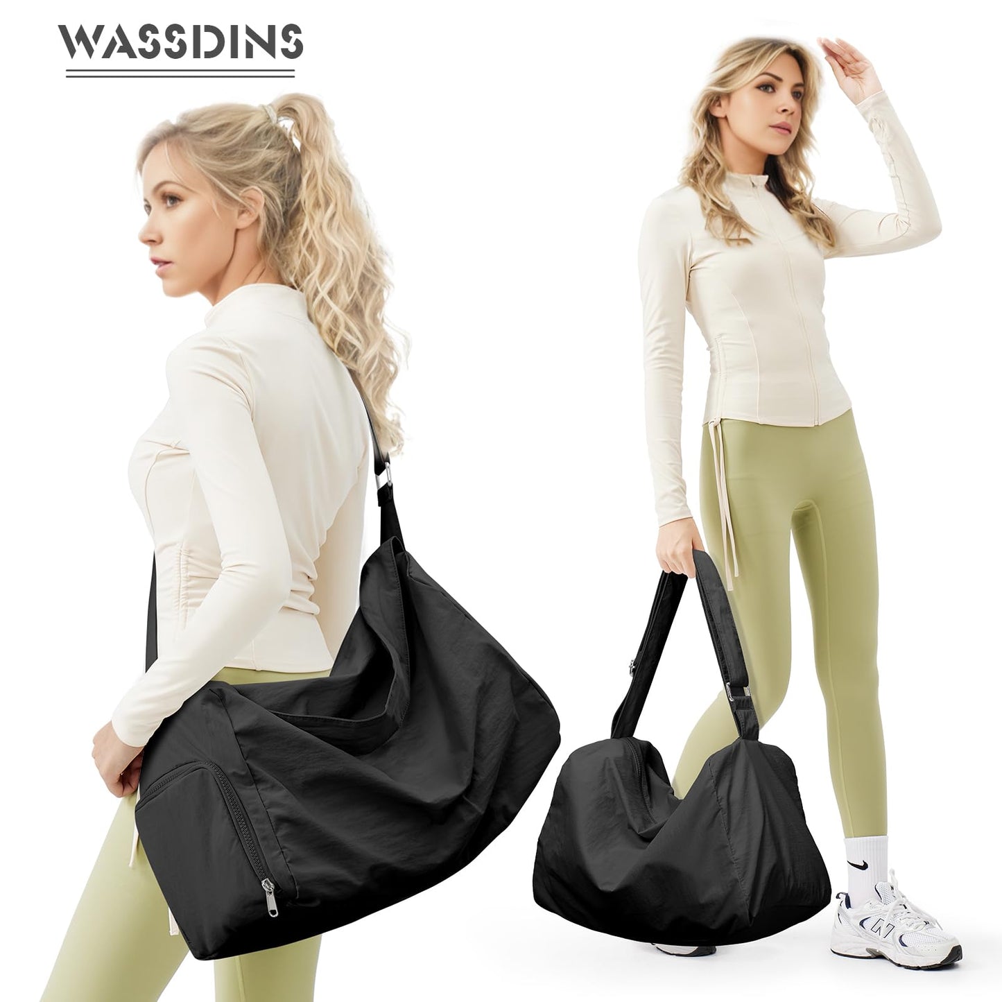 Small Gym Bag with Shoe Compartment, Workout Sport Duffle Bag for Women Travel, Waterproof Shoulder Overnight Bags Lightweight Carry on Tote Bags for Swim, Yoga, Dance