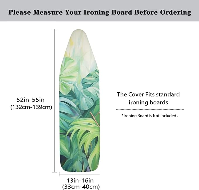ZDCUSTOM Tropical Green Palm Ironing Board Cover and Pad