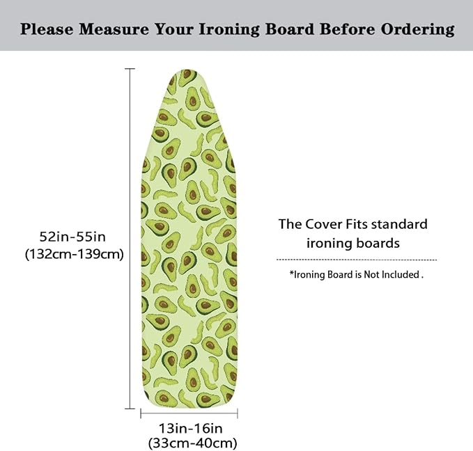 Novelty Ironing Board Cover, Cute Avocado Print 15x54 Ironing Board Cover