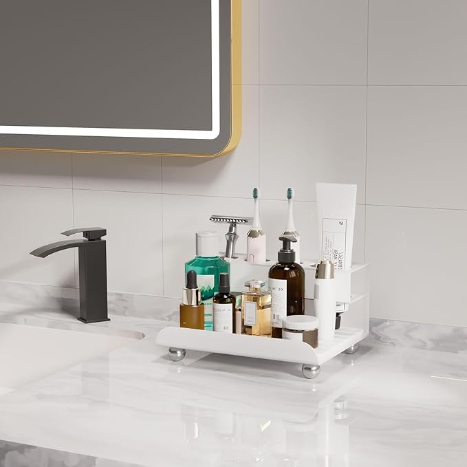 Quick Dry Electric Toothbrush Holder 4 Slots Metal Bathroom Counter Organizer