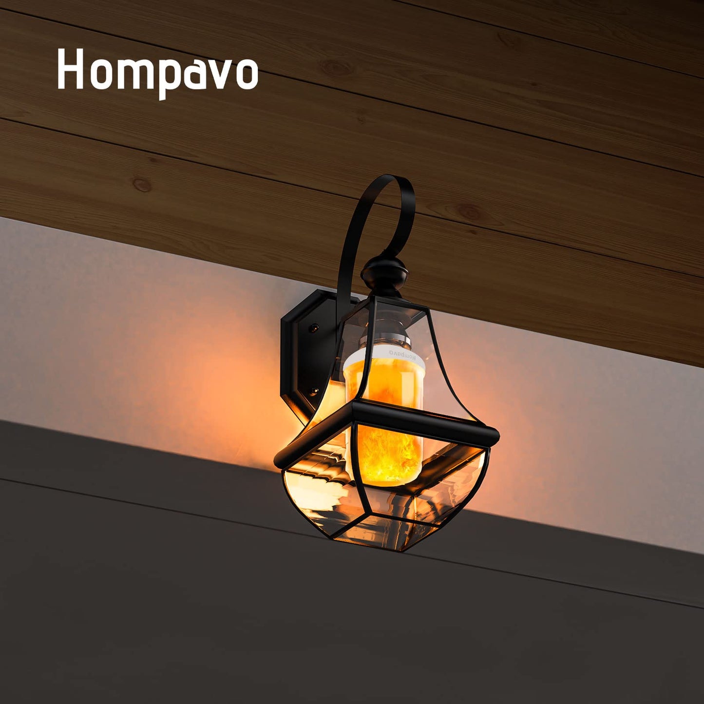 Hompavo 【Upgraded】 LED Flame Light Bulbs, 4 Modes Flickering Light Bulbs with Upside Down Effect, E26/E27 Base Flame Bulb for Halloween, Christmas,Indoor and Outdoor Decoration (White-4 Pack)