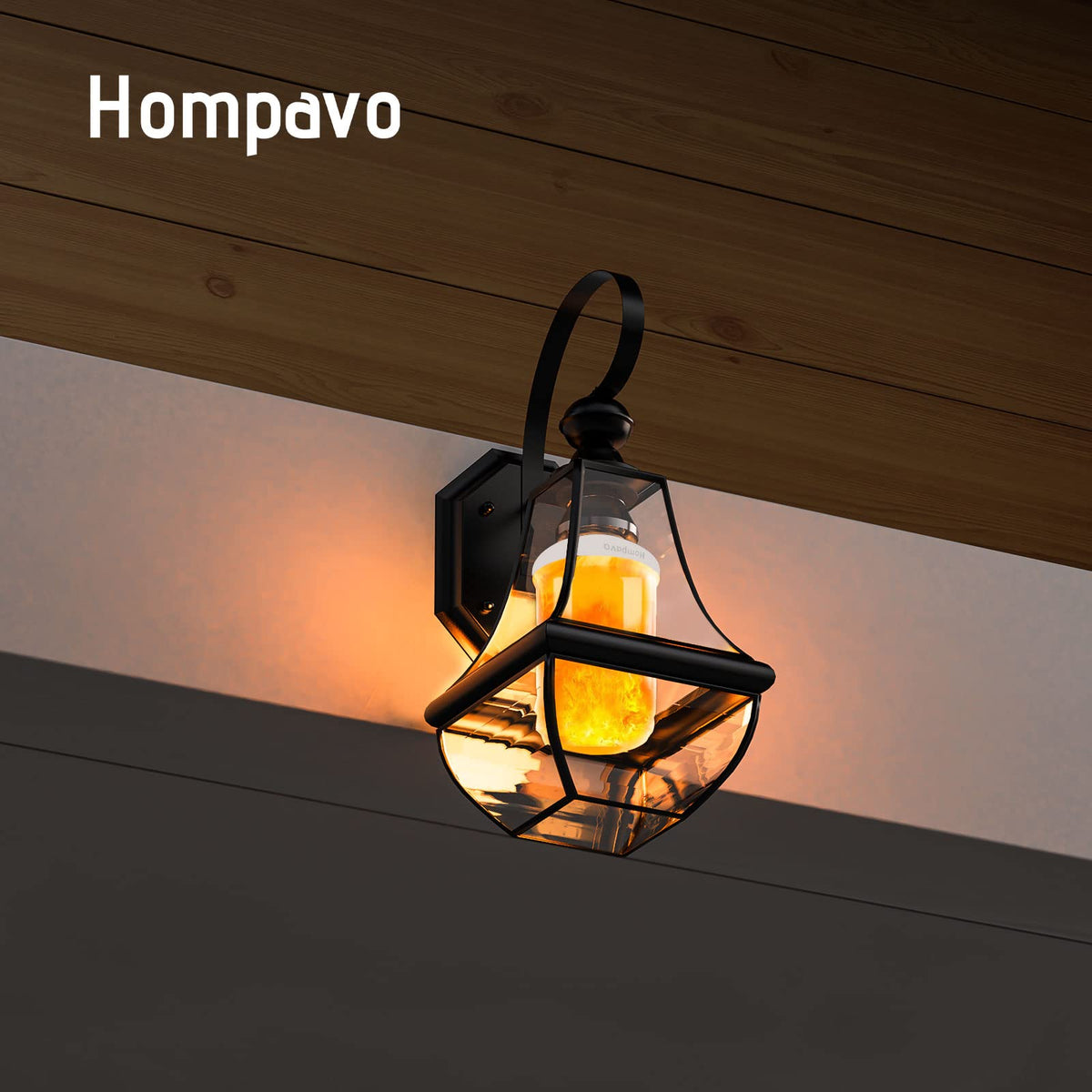 Hompavo 【Upgraded】 LED Flame Light Bulbs, 4 Modes Flickering Light Bulbs with Upside Down Effect, E26/E27 Base Flame Bulb for Halloween, Christmas,Indoor and Outdoor Decoration (White-4 Pack)