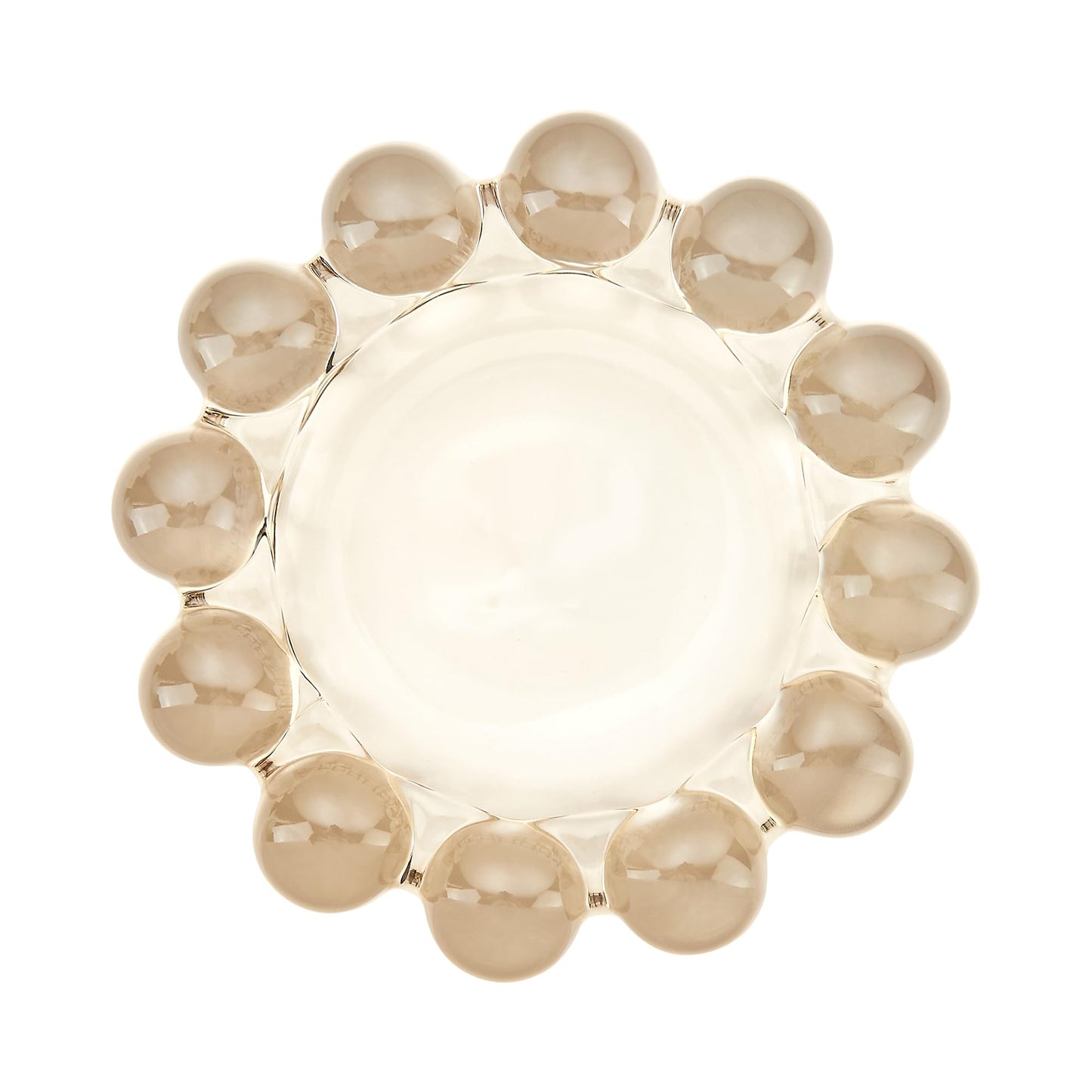 CABDM Chic Smoky Glass Candle Dish, 1 Pack Modern Bubble Candle Holder for Small Candles and Diffusers, Decorative Home Decor Accessorys