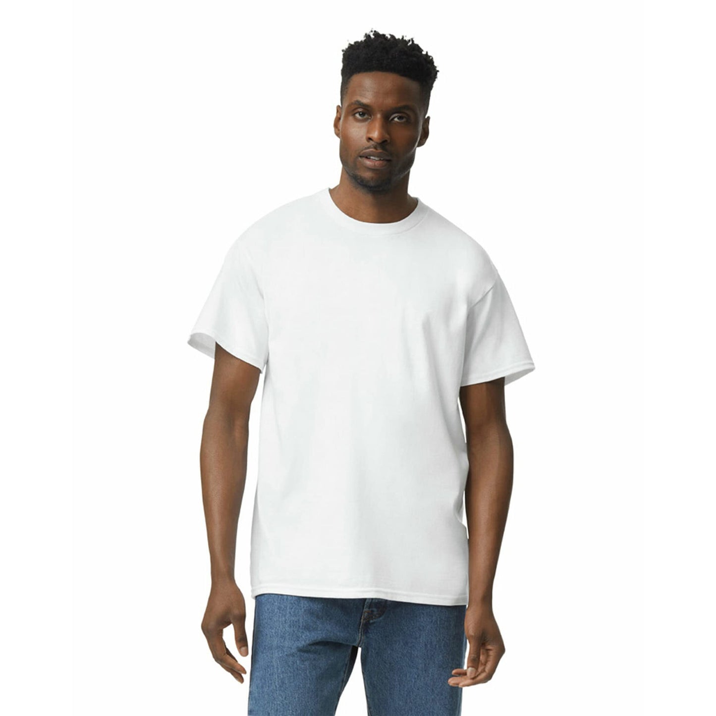 Gildan Men's 10-Pack Heavy Cotton Adult T-Shirt (G5000), White, Medium