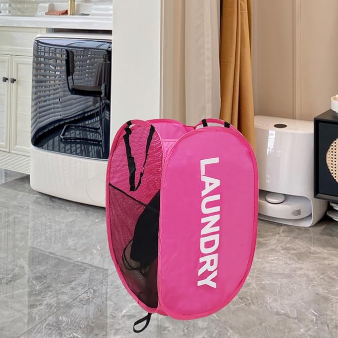 Larpur Pop Up Laundry Baskets, 2 Pack Mesh Laundry Hampers
