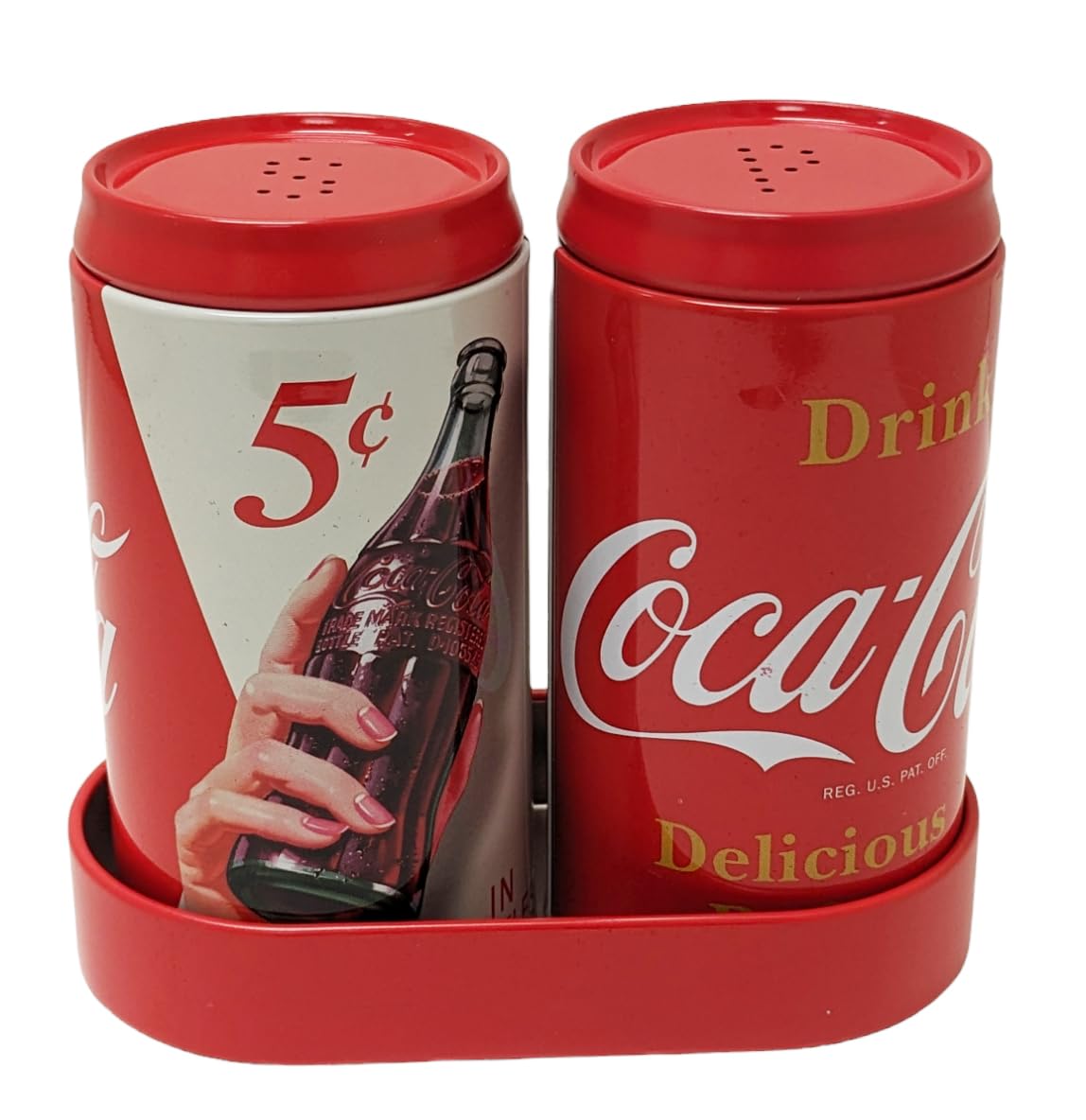 The Tin Box Company Tin Salt and Pepper Set, Coke 2025