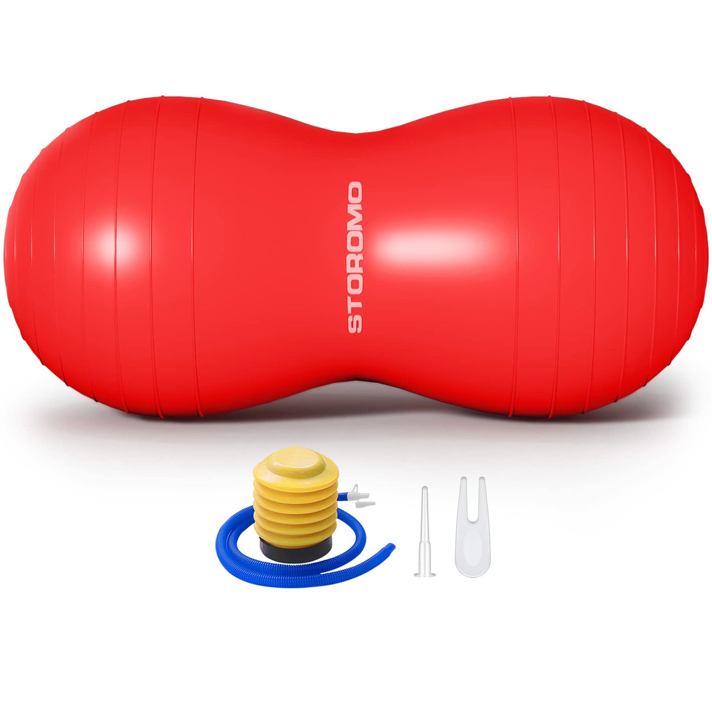 STOROMO Peanut Ball,Peanut Exercise Ball,Yoga Ball,Pregnancy Ball,Peanut Stability Ball,for Kids Therapy,Labor Birthing,Core Strength Training(Include Pump) (Red, 23.6x11.8 inch (60x30cm))