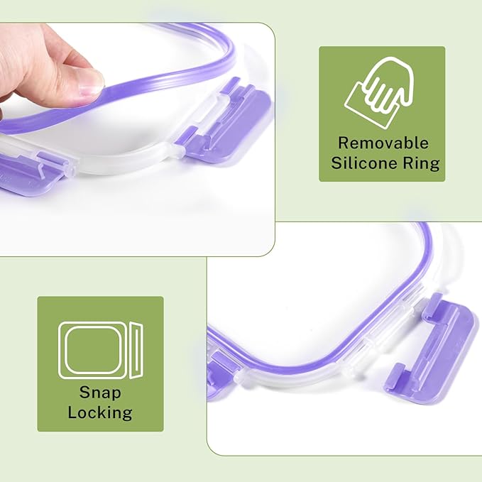 HOMBERKING 8 Pack Glass Food Storage Containers