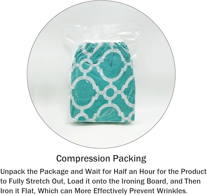 Ironing Board Cover and Pad Standard Size 15" x 54", 3 Pairs of Hook and Loop