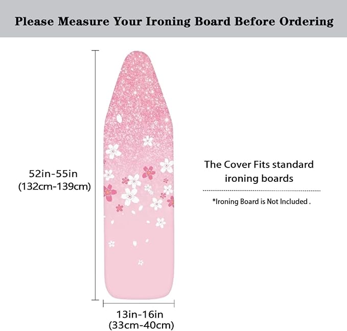 Cherry Blossom Ironing Board Cover and Pad Standard Size Padding Decorative