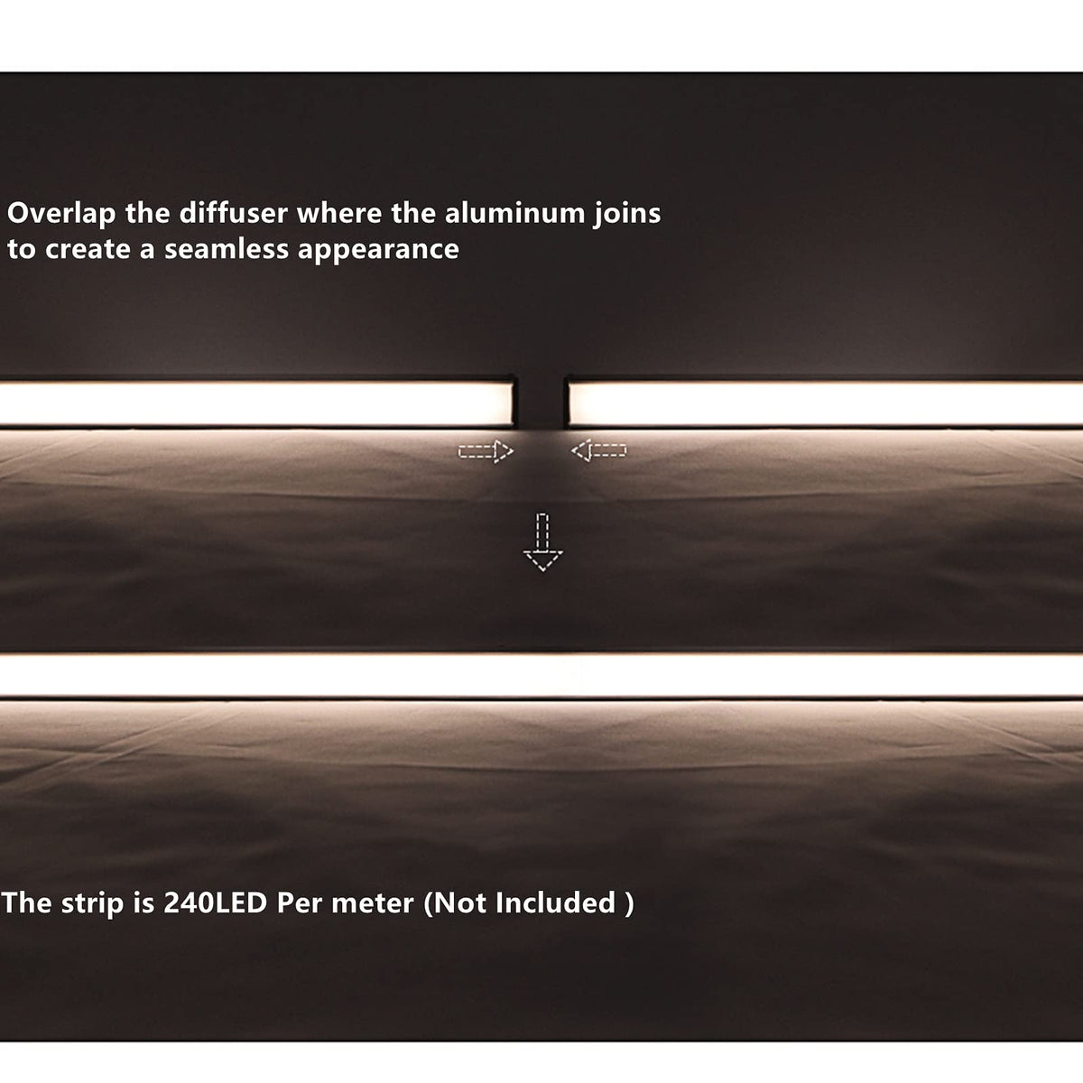 THMOOTHER LED Strip Black U Channel Diffuser 10-Pack 6.56FT,17X7.5MM Surface Mounted Tape Light Aluminum Track with Milky Cover Cabinet,Stairs,Counter,Wall Flush Installed Low Profile