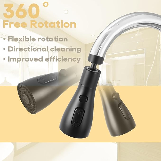 3 Function Sink Faucet Extender, Kitchen Faucet Sprayer Head Replacement