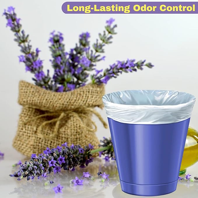 4 gallon Small Trash Bags Lavender Scented CCLINERS White Bathroom Garbage Bags
