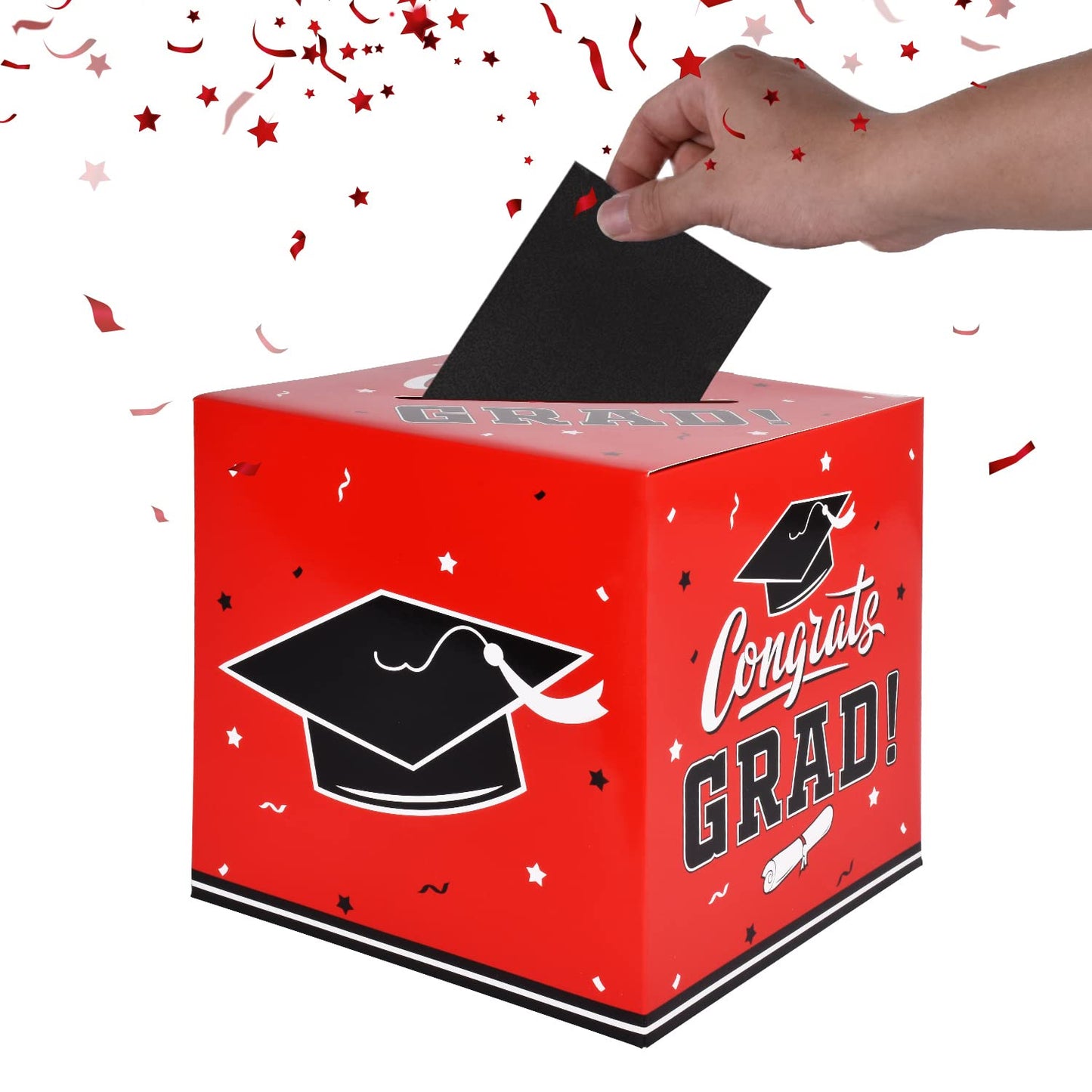 Gatherfun Graduation Decorations 2025 Grad Card Box for Gift Graduation Party Favors Decor Party Supplies Red