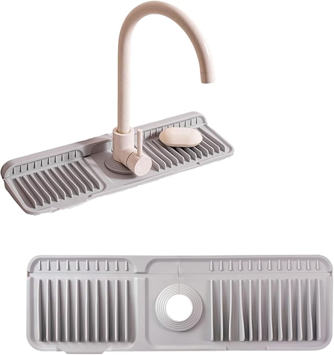 Folding Faucet Mat for Kitchen Sink Upgraded Premium Silicone Splash Guard