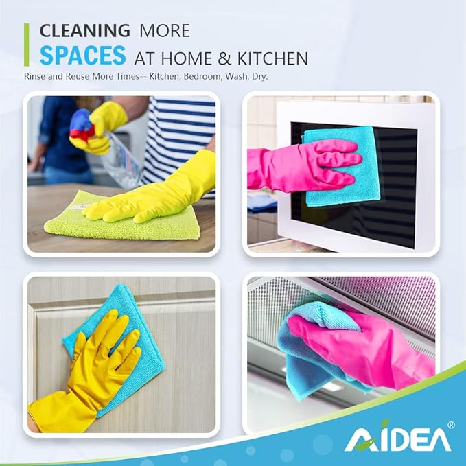 AIDEA Microfiber Cleaning Cloth-12PK, Soft Microfiber Towels