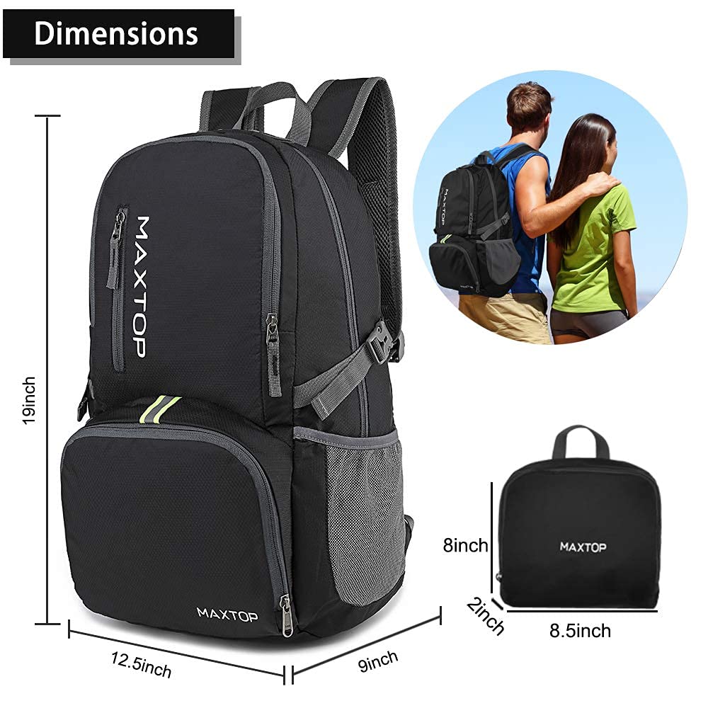 MAXTOP 40L Ultra Lightweight Packable Backpack Foldable Rucksack Water Resistent For Men Women Kids Outdoor Camping Hiking Travel Daypack Handy Durable …
