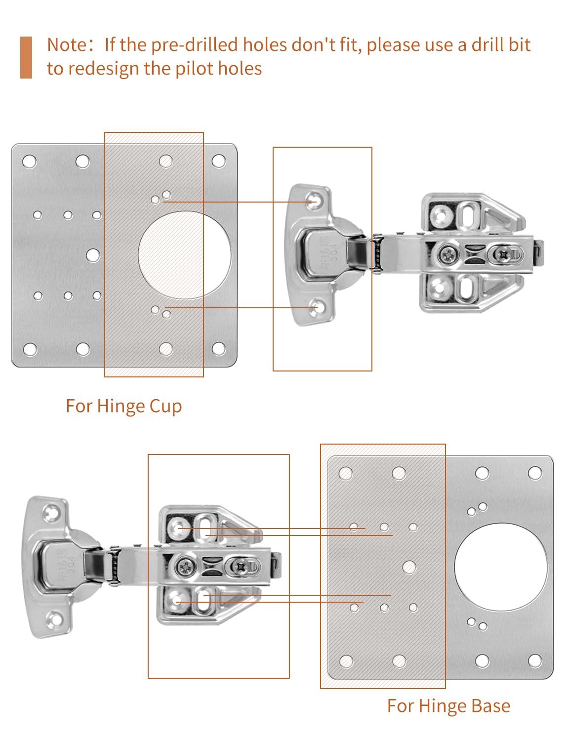 20PCS Upgraded Cabinet Hinge Repair Plate Kit: FOGZUVR Durable Door Hinge Mounting Plate Stainless Steel, Large Cabinet Fix Board with Screws for Kitchen Cabinet, Cupboard Doors and Furniture