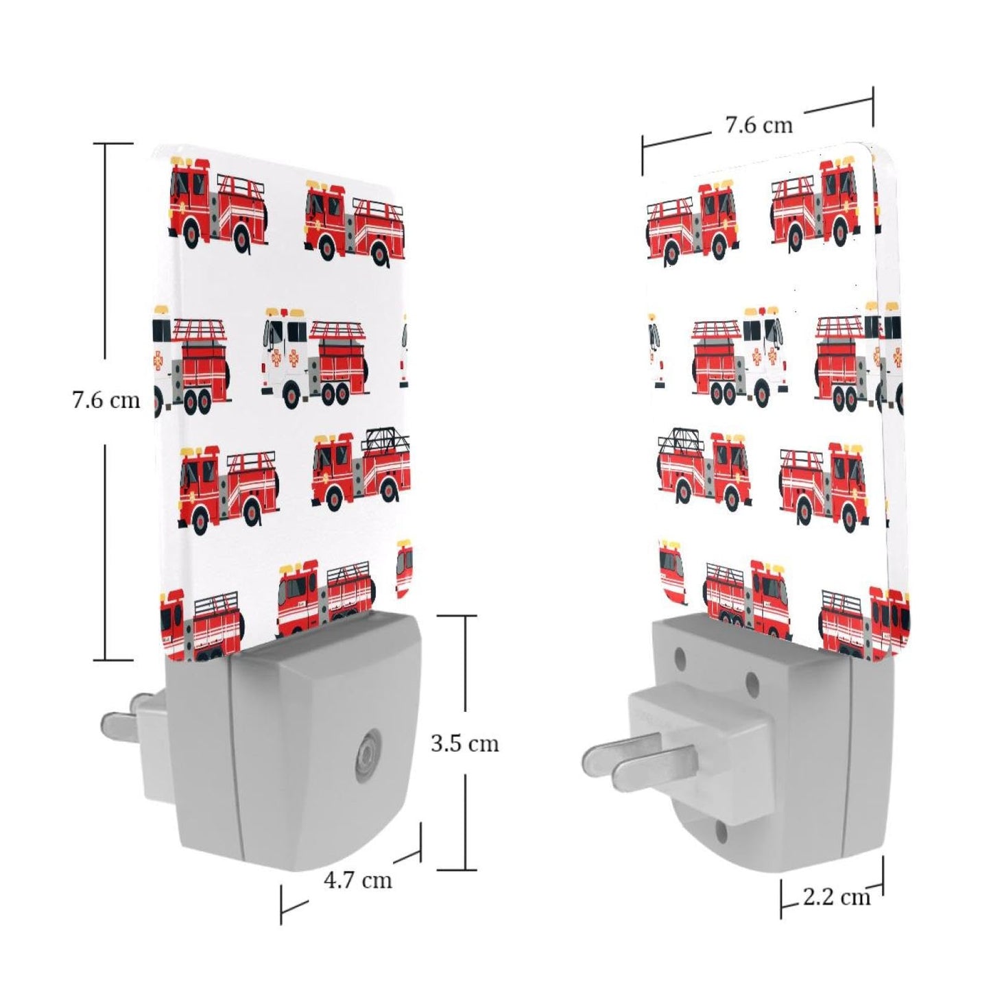 NEWzone Red Fire Truck Night Light Plug into Wall with Dusk to Dawn Light Sensors, Warm Nightlights for Bedroom, Bathroom, Hallway, Kitchen, Gifts Ideal for Girls Boys