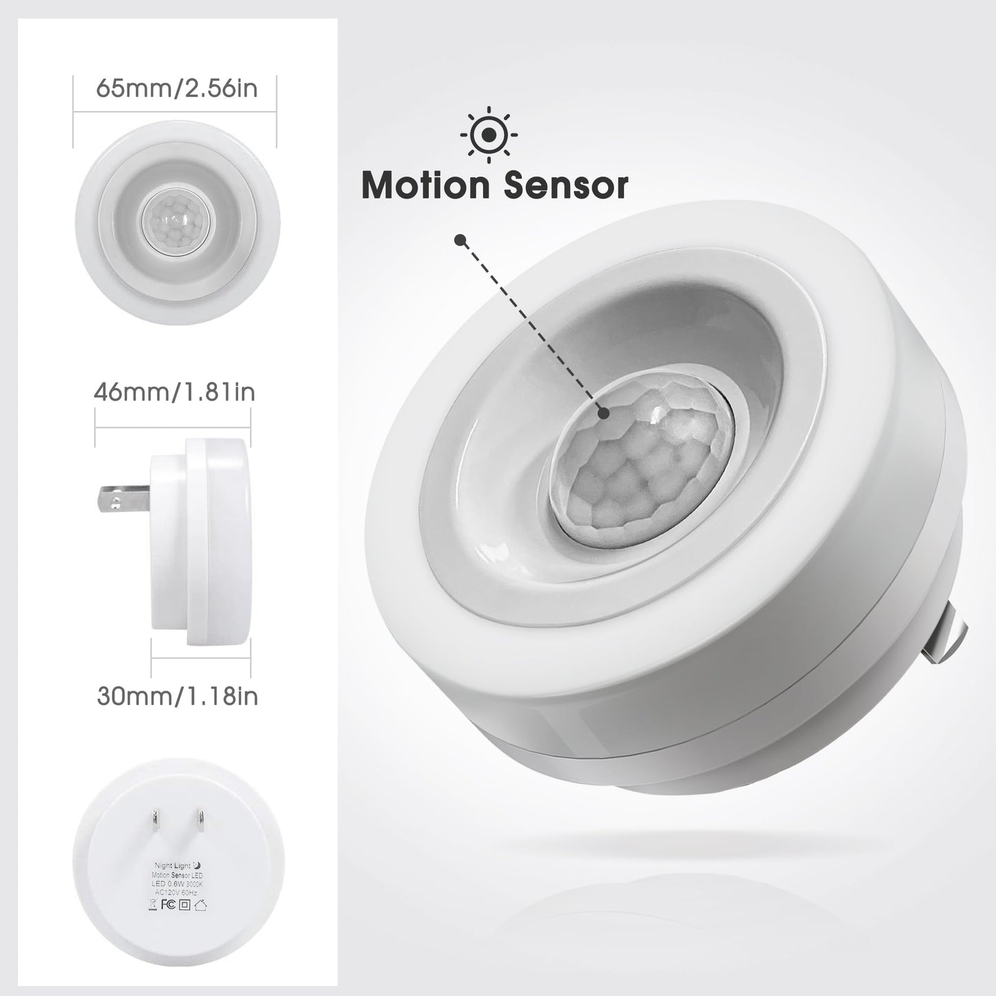 Briignite Motion Sensor Night Light, 4 Pack, Night Lights Plug into Wall, Auto On/Off Motion Activation Nightlight, Energy-Saving 0.6W LED, Daylight White, Ideal for Kids, Bedroom, Bathroom