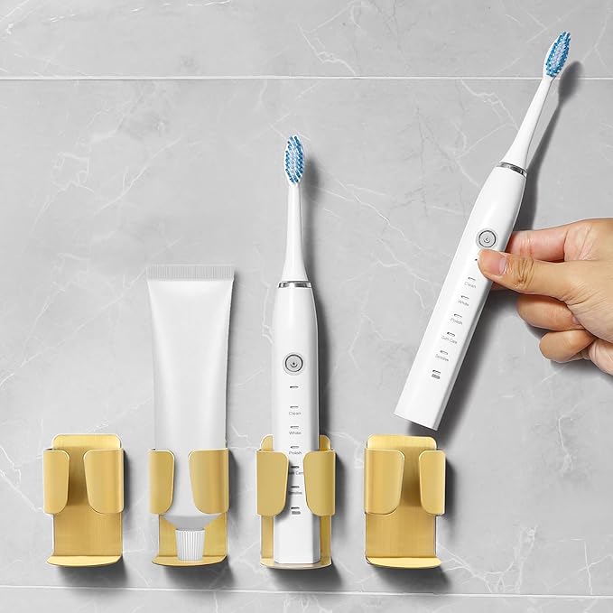Electric Toothbrush Holder Wall Mount, 304 Stainless Steel Self-Adhesive