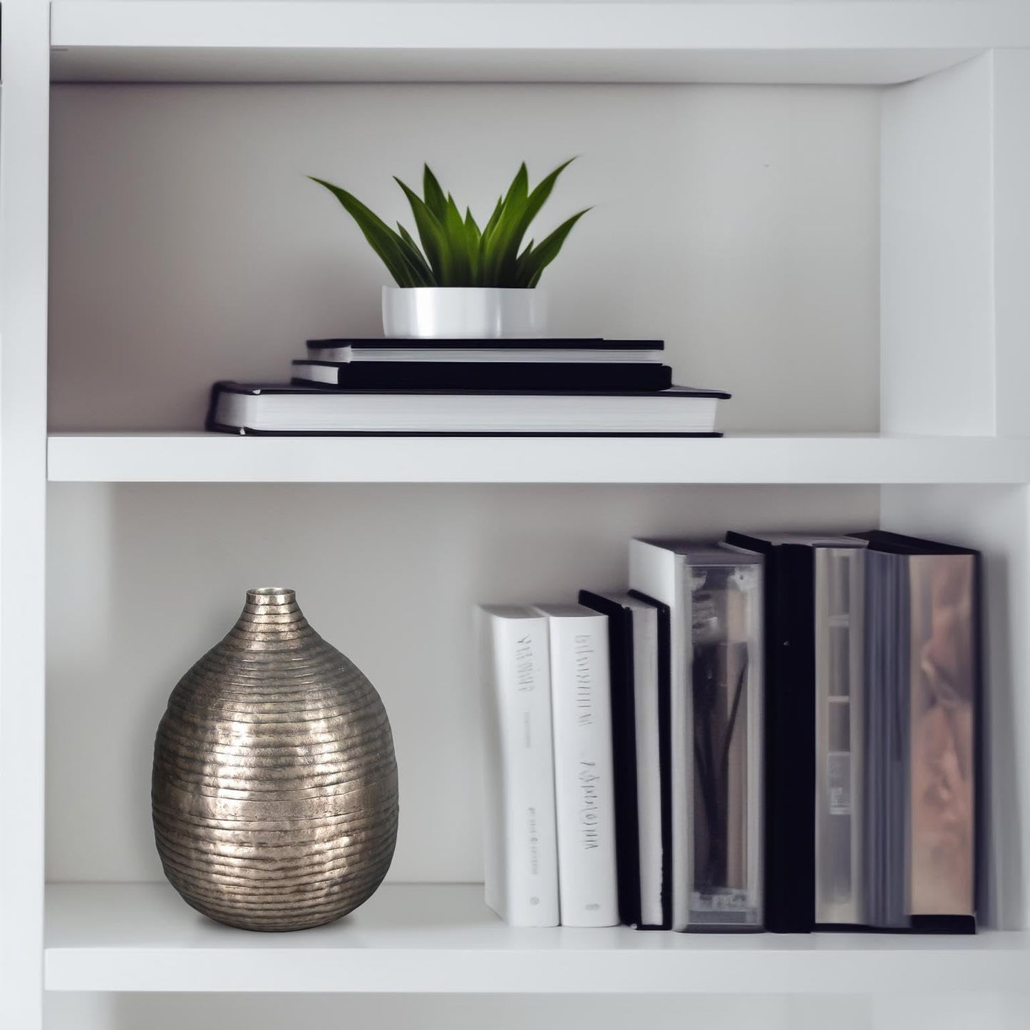 Howard Elliott Collection Circlet Bottle Vase Small, Embossed Aluminum Vase with Ring Pattern and Antique Gold Finish, Rustic Decorative Accent for Table, Shelf or Console, 13.5H x 10W x 10D