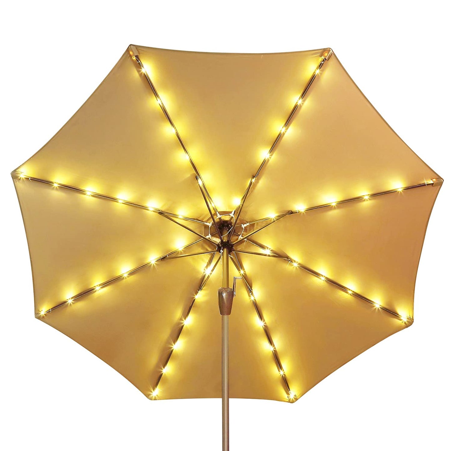 Solar Patio Umbrella Lights Parasol String Lights With Clip Umbrella Pole Light Solar Powered Waterproof for 7-10foot Umbrella Outdoor Lighting Beach Deck Garden Party Decoration