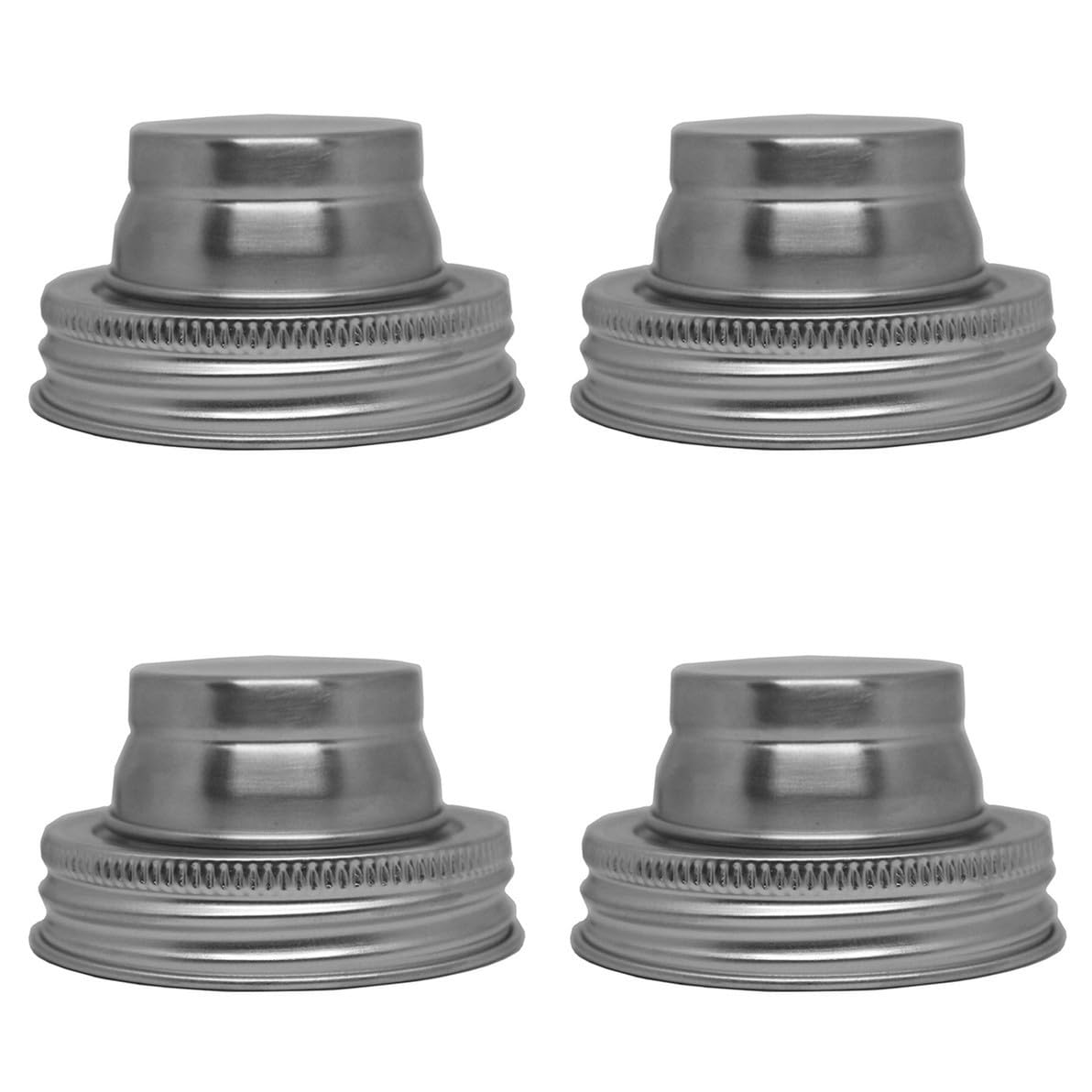 Stainless Steel Mason Jar Shaker Lids with Silicone Seals for Dredge Flour, Mix Spices, Sugar, Salt, Peppers - Fits Regular Mouth Mason Jars (4)