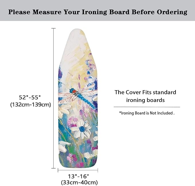 Dragonfly Dasiy Ironing Board Cover Heat Reflective Anti-dust, Soft Fabric Cover