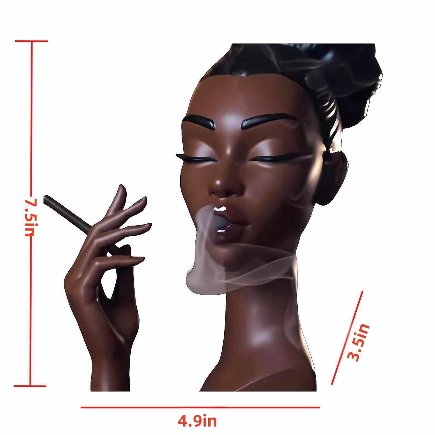 Elegant Head Incense Black Woman Burner, Modern Design, Stylish Incense Holder Black Women, Sophisticated Home Decor, Desk Accessory (Black2)