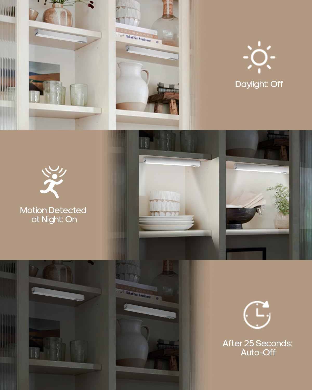 GOODEA 6 Pack Led Under Cabinet Lights Wireless with Charging Station, 7’’ Rechargeable Motion Sensor Light Indoor, Dimmable Closet Lights for Cabinets, Bookshelf, Stair, Hallway