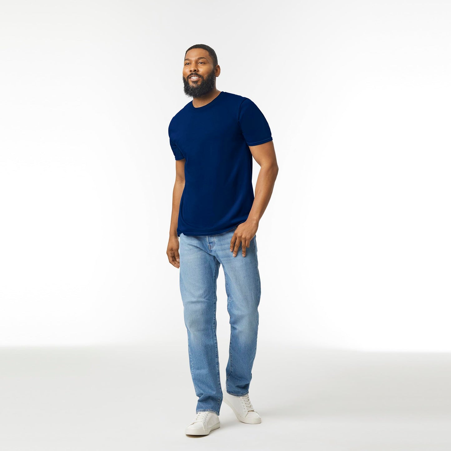 Gildan Adult Softstyle Cotton T-Shirt, Style G64000, Multipack, Navy (2-Pack), Large