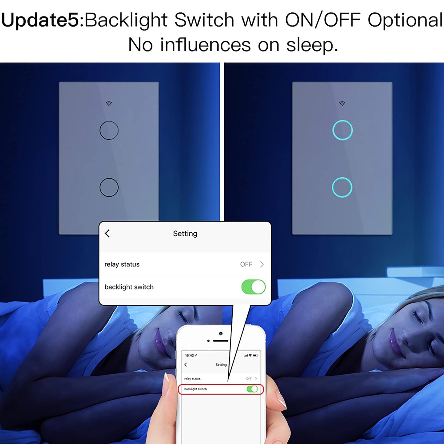 MoesGo WiFi Smart Wall Light Switch,Glass Panel, Multi-Control(3 Way), 2.4GHz Wi-Fi Touch Switches, Neutral Wire Required, Remote Control Smart Life/Tuya App, Work with Alexa, Google Home White 1 Gang