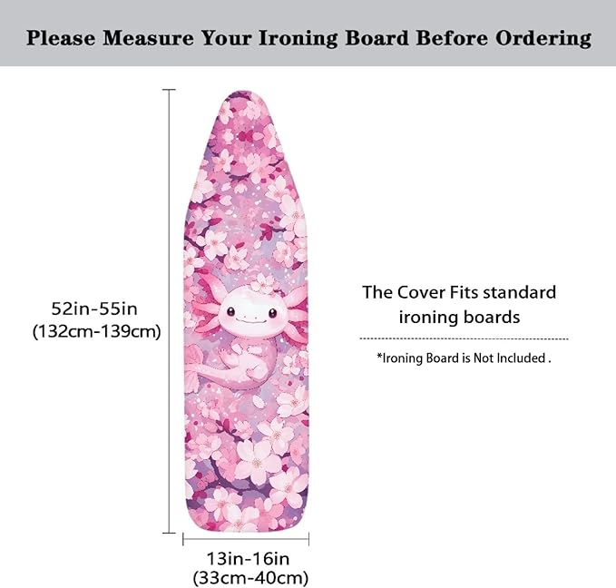 Axolotl Cherry Blossom Iron Board Cover and Pad Standard Size Ventilate Extra