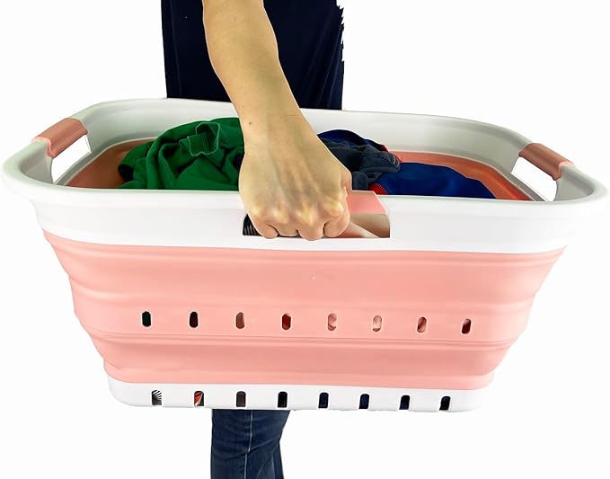 SAMMART 42L Collapsible Plastic Laundry Basket