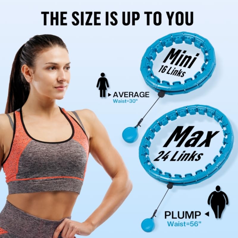 THE TOYAGATOR Weighted Hula Hoop for Adults Weight Loss, Adjustable Infinity Hoop with 24 Detachable Links, Exercise Hoop Suitable for Men and Women (Weighted Hula Hoop)